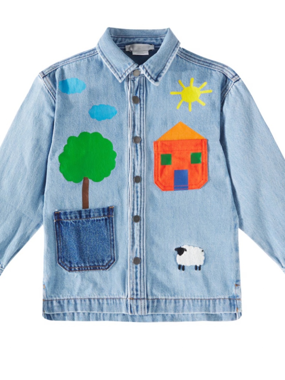 NWT Stella McCartney Kids - Appliqué House & Tree Jean Jacket, Size 8Y
